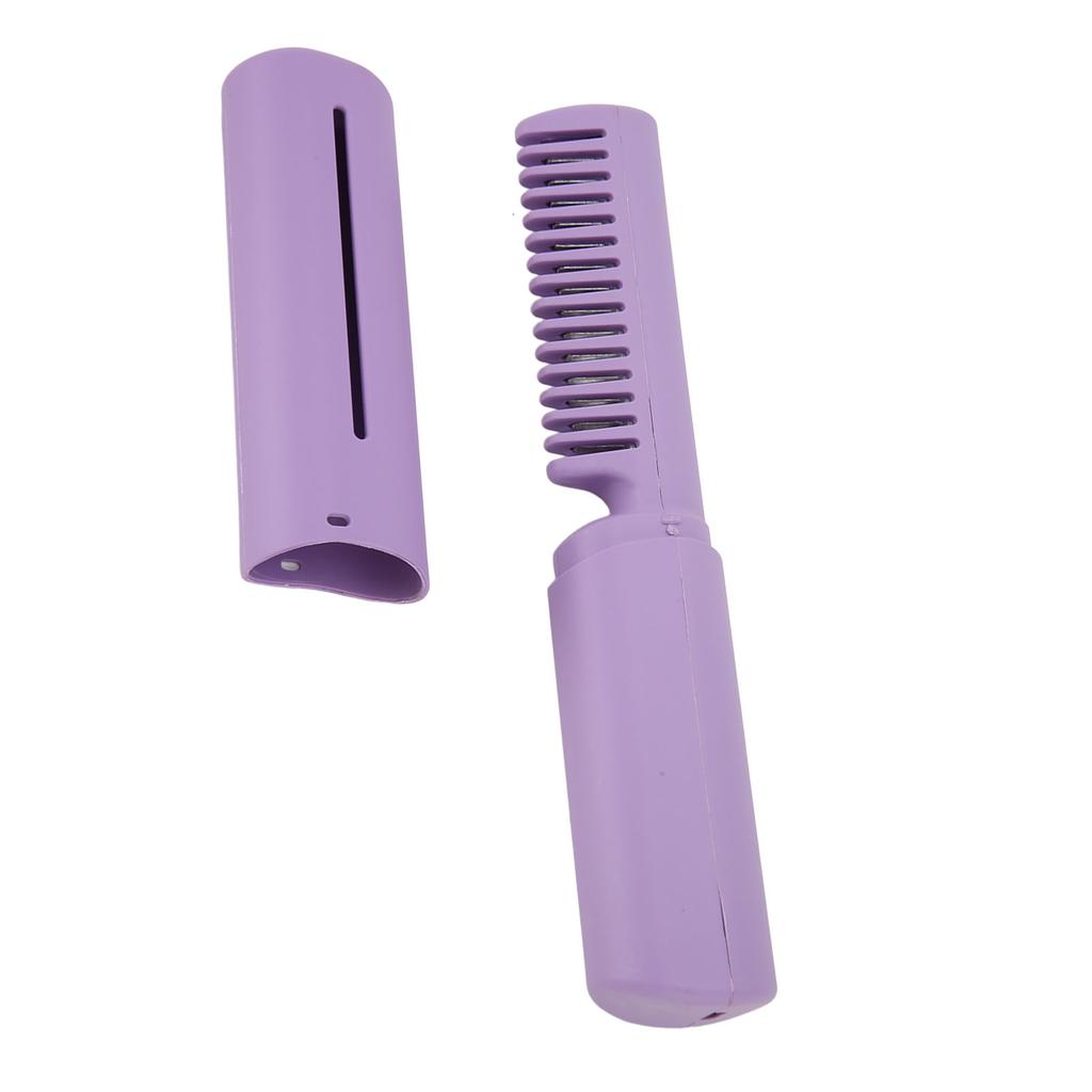 Mini Haarglättungsbürste Kabellos Tragbar Ergonomischer Griff Schnell Aufheizende Glättungsbürste Lila