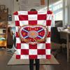 1PC Heart Football Custom Name Patterned Flannel Blanket Suitable For All Seasons For Home Decor Warmth And Comfort Gifts Holiday Present