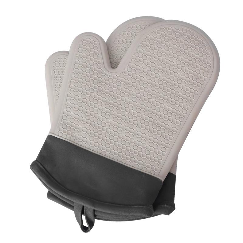 1PC BBQ High Temperature Resistant Gloves Silicone Insulation Flame Retardant Fireproof Baking BBQ Oven Gloves