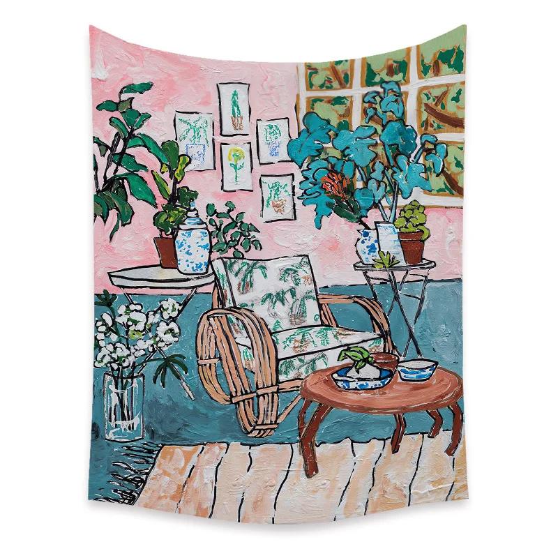 Bohemian Schlafzimmer Wanddekoration Makramee Wandbehang Teenager Ästhetik Indie Zimmerdekor Anime Wandteppich Großer Stoff Wandteppich