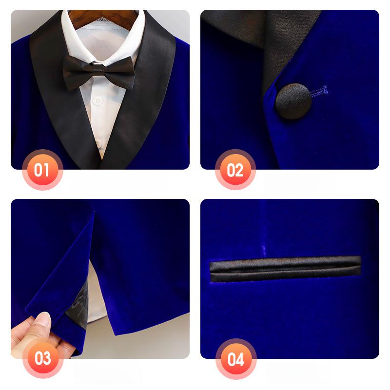 Boys' Suit Flower Dress Suit Performance Suit Children's Piano Performance Suit Baby One Year Old