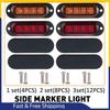 Amber/Red Oval 4LED Side Turn Marker Light Lamp RV Clearance Truck For Trailer