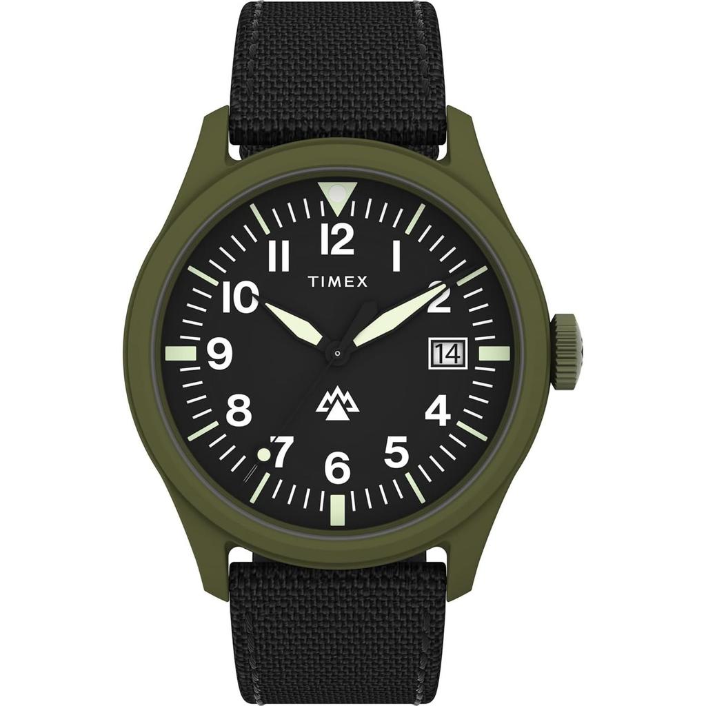 Timex Mens Expedition North Traprock 43mm Watch Black Green Casual.