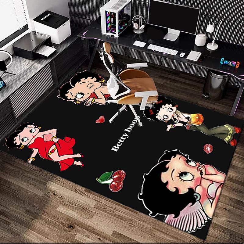 1pc Office Printed Area Carpet, Betty Boop Rug, Home Sofa Chair Mat For Christmas and Halloween Décor