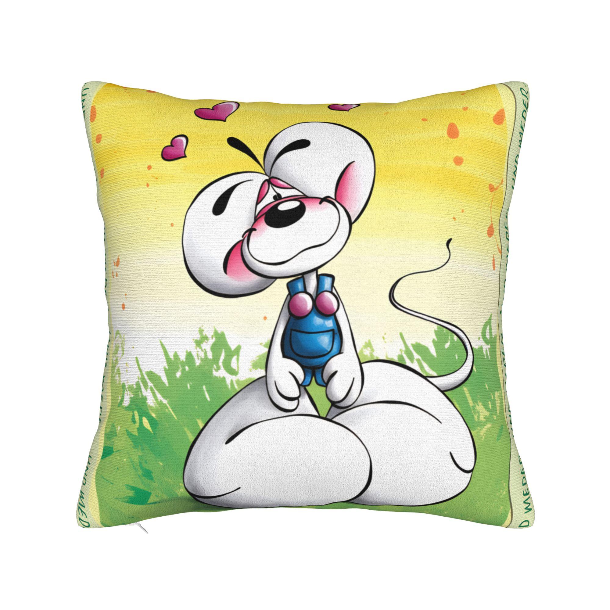 Comic Cartoons Diddl Kissenbezug Bequemer Kissenbezug Lustiger Kissenbezug Für Wohnzimmerstuhl 50*50cm