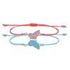 Butterfly braided bracelet, couple girlfriend beaded hand rope, alloy butterfly adjustable wax wire bracelet
