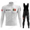 New Portugal National Team  Cycling Jersey Set Winter Mens Long Sleeve Clothing Suit MTB Bike Road Pants Bib Ropa Ciclismo