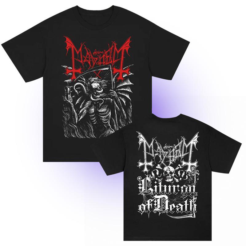 2026 Summer Mayhem Norwegian Metal Dark Rock Band Retro Digital Print American ShortSleeved TShirt