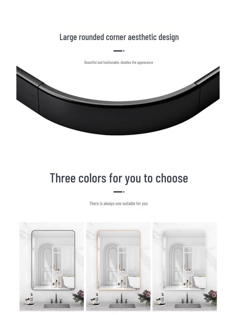 Self-Adhesive Wall-Mounted Bathroom Mirror for Makeup