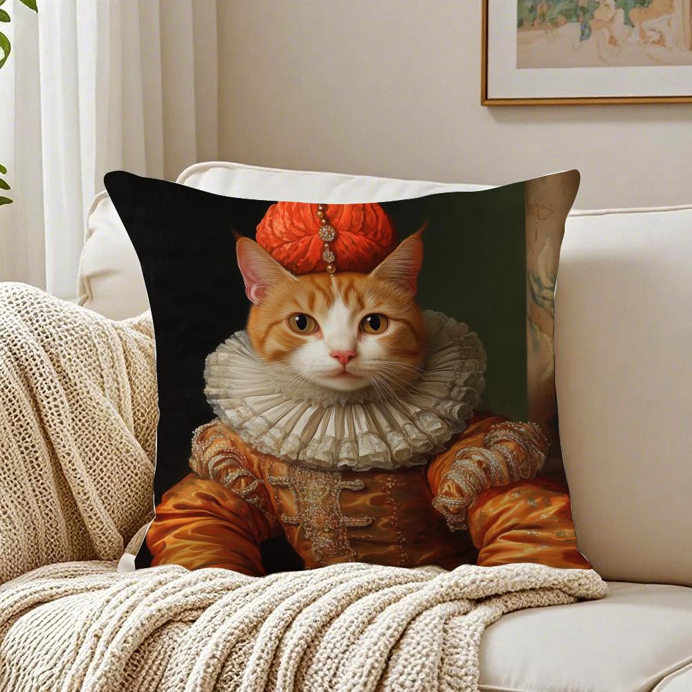 Süße Katze Druck Dekorativ Verspielt Kunst Kissenbezug Kissenbezug Milbenschutz Wohnzimmer Sofa Dekor Kissen Raum
