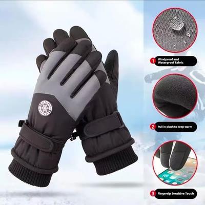 Men'S and Women'S Couple'S Winter Outdoor Cycling Anti Slip Sports with Thick Velvet Touch Screen Protector Warm Gloves