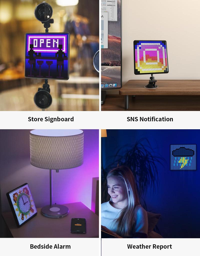 Divoom Pixoo-Max Pixel Display App Mobile Phone Control Display 32 x 32 Programmable LED Screen with Bluetooth Home Decor Business Advertising