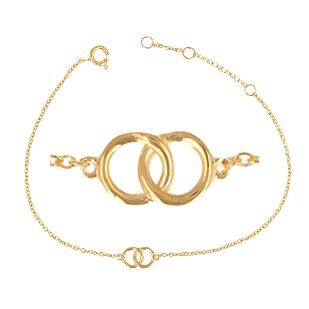Les Trésors De Lily [R3138] - Bracelet Plaqué Or 'Chorégraphie' doré (cercles) - 9x5 mm