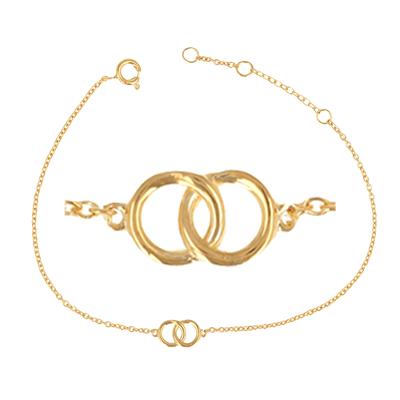 [R3138] - Gold Plated 'Choreography' Bracelet (circles) - 9x5mm