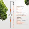 Manual Pole Saw, 7.3-27 Ft Extendable Tree Pruner, Sharp Steel Blade High Branches Trimming, Manual Branch Trimmer with Lightweight 8 Fiberglass