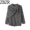 Za Autumn New Women's Clothing Zr European and American Style Fashionable Checkered Multifunctional Headscarf Shirt 8800240 809