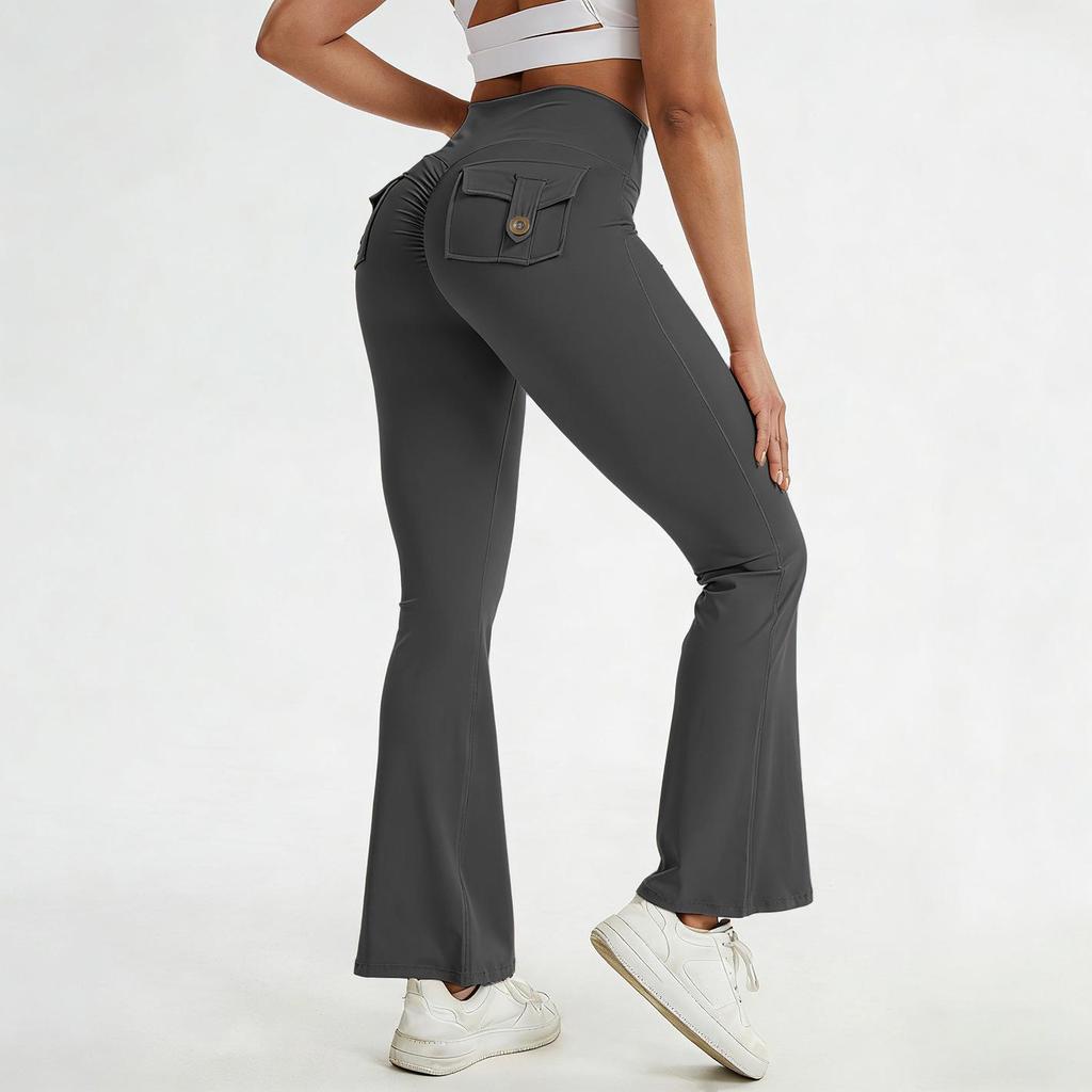 Zakvormige Micro Flare Yogabroek met Sneldrogend, Huidachtig Gevoel & Heup-Optillend Ontwerp - Fitness Sportbroek