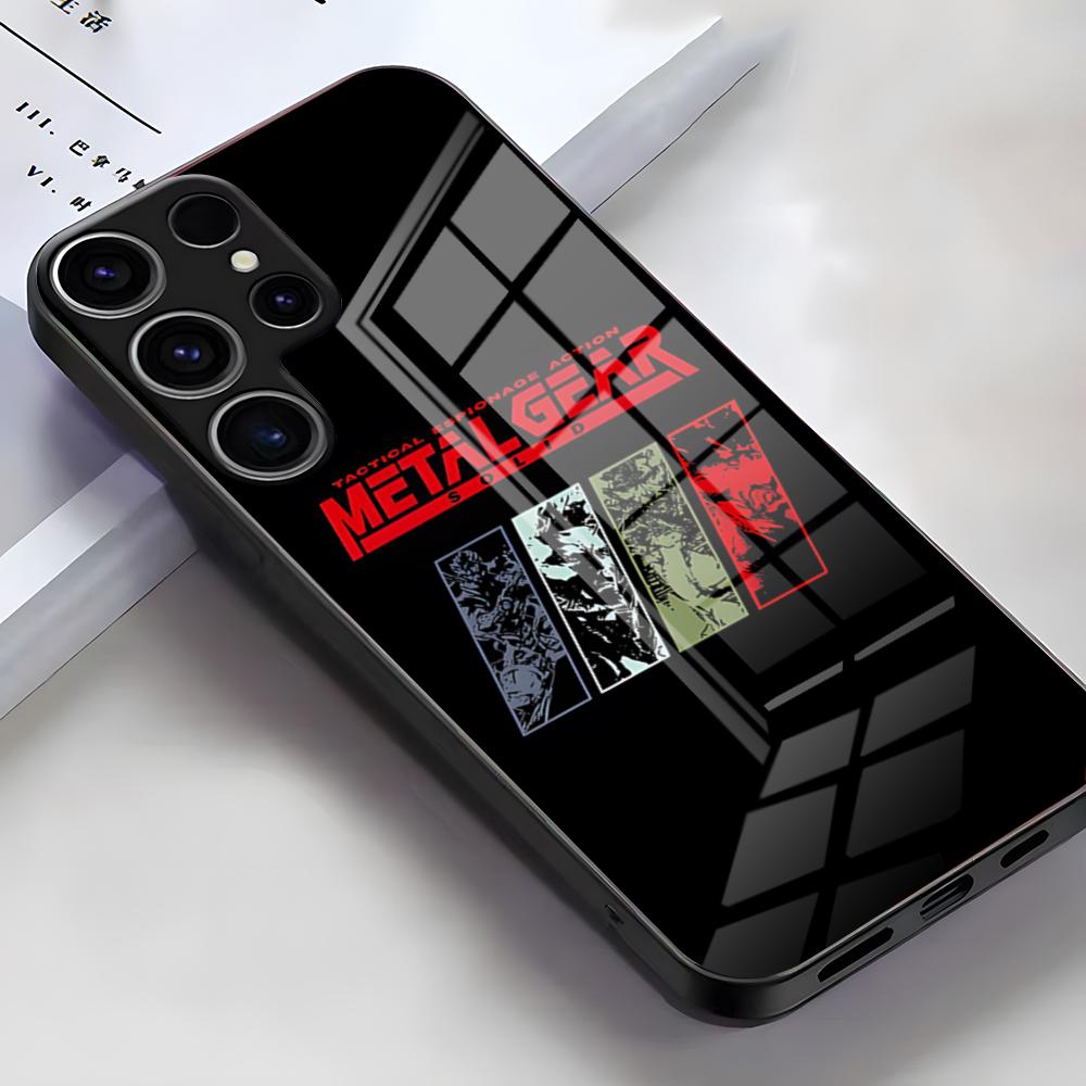 

M-Metal G-Gear Solid Phone Case For Samsung S26 S25 Edge Ultra S23 S22 S21 S20 Ultra Plus S24 Fe A54 A53 A25 Glass Cover Samsung S24