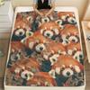 Rood Panda patroon Flanellen Deken, Hoge kwaliteit Comfortabel voor Alle Seizoenen, Woondecoratie, Warmte en Comfort, Perfect voor Cadeaus.