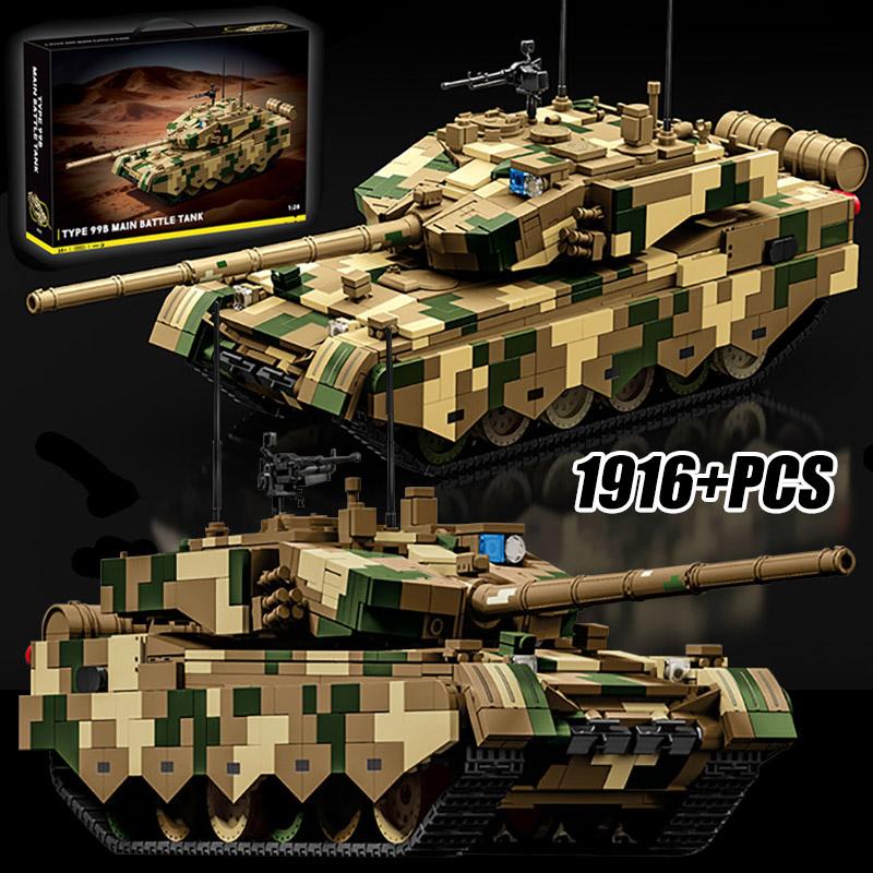 Military Series 1916pcs Type 99B Main Battle Tank Building Block Bricks Set MOC Assembly Tank Model Toys For Children Boys Gifts