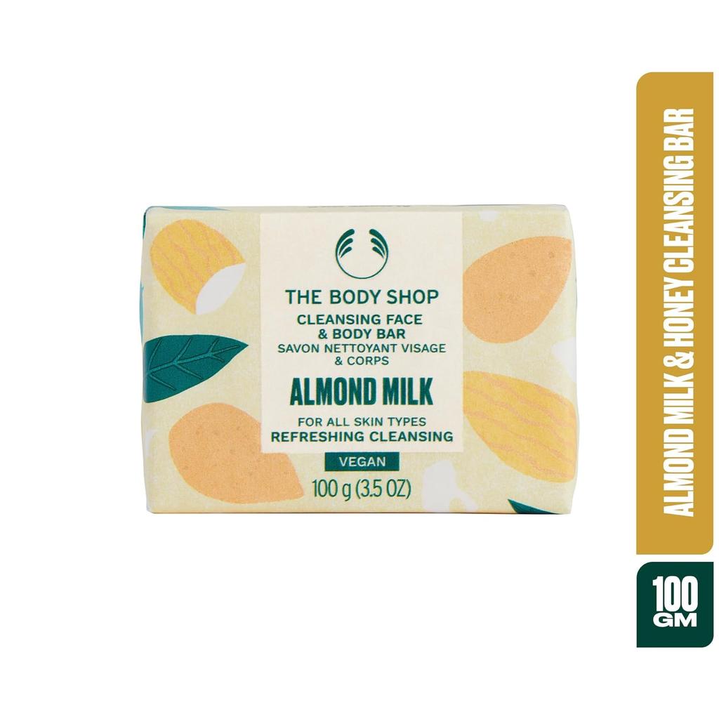 The Body Shop Almond Milk Gentle Cleansing Bar For Face And Body Daily Care For Sensitive Skin 100 G