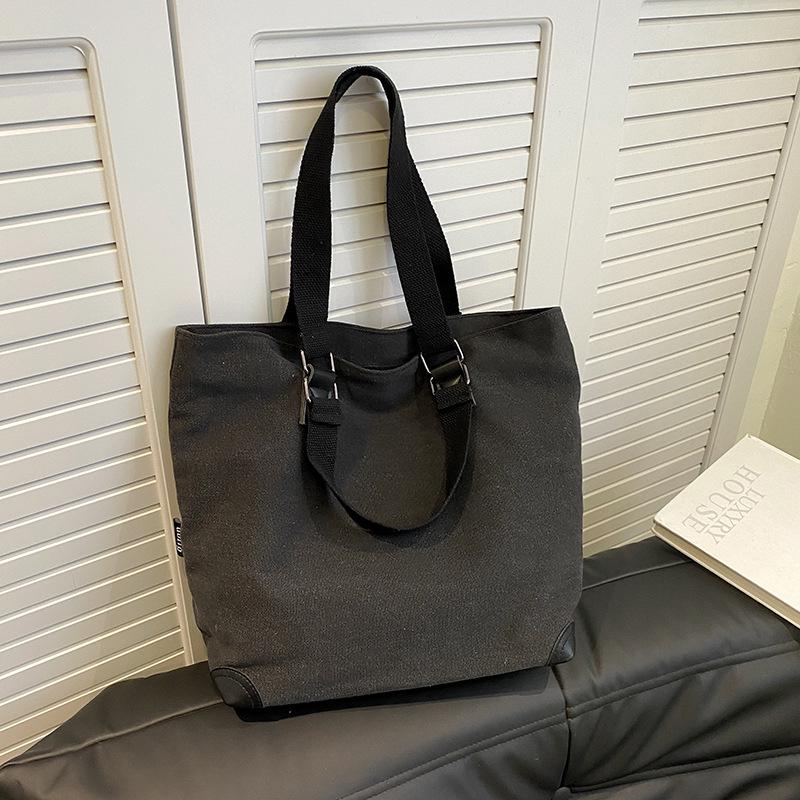 

Japanese Style Canvas Tote: Versatile, Fashionable Shoulder Bag for College, Campus & Commuting 40*16*34cm чёрный