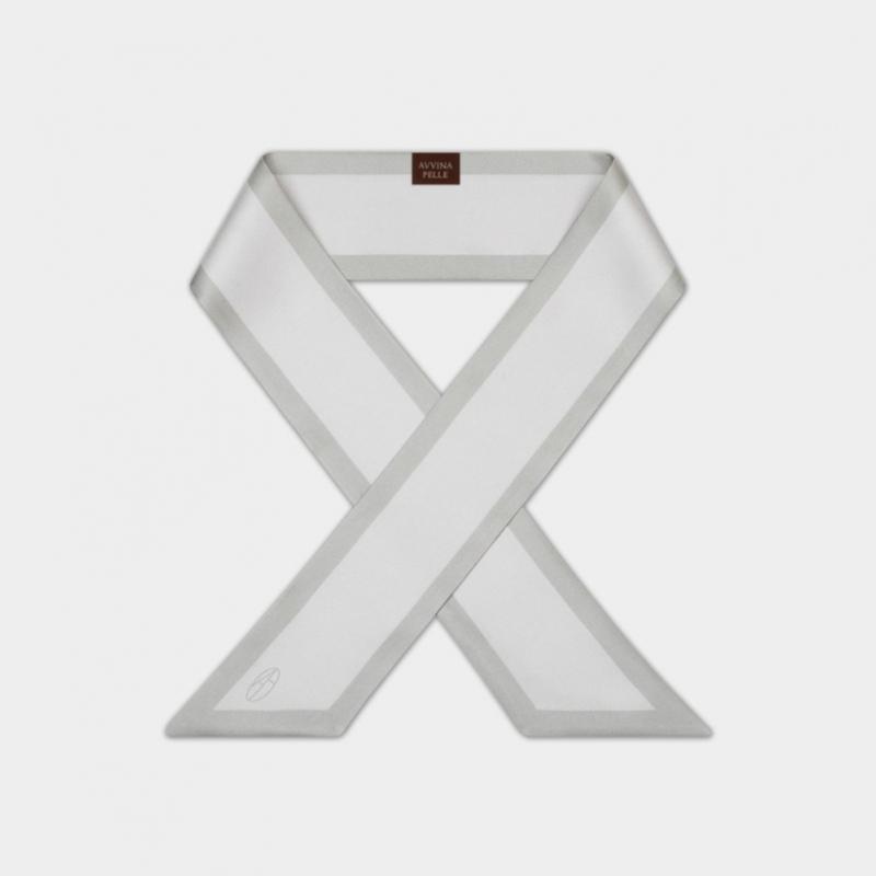 Avvina Pelle Long Twilly Silk Scarf   Dove