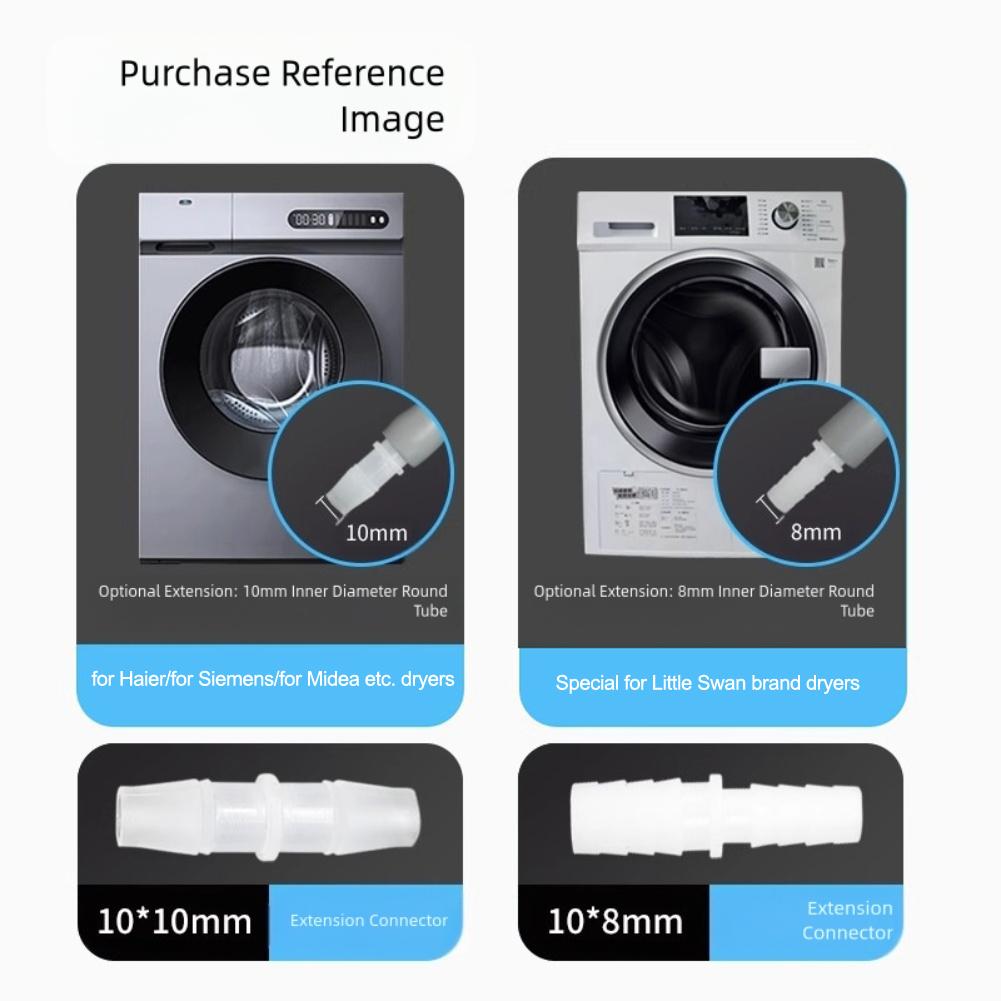 8/10mm Ablaufschlauch für Midea, für Haier & für Siemens Trockner mit Adapter Waschtrockner Trockner Ablaufschlauch Verlängerungsschlauch