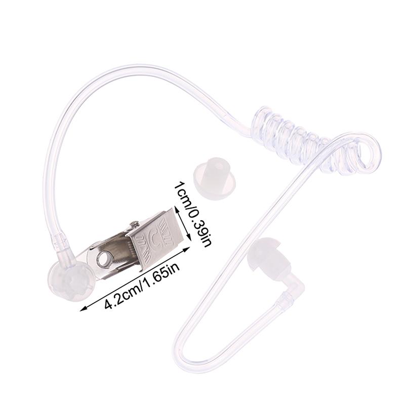 

Two Way Radio Headset Acoustic Tube Single Air Conduit Replacement Transparent Coil Air Tube Earplug With Metal Clip