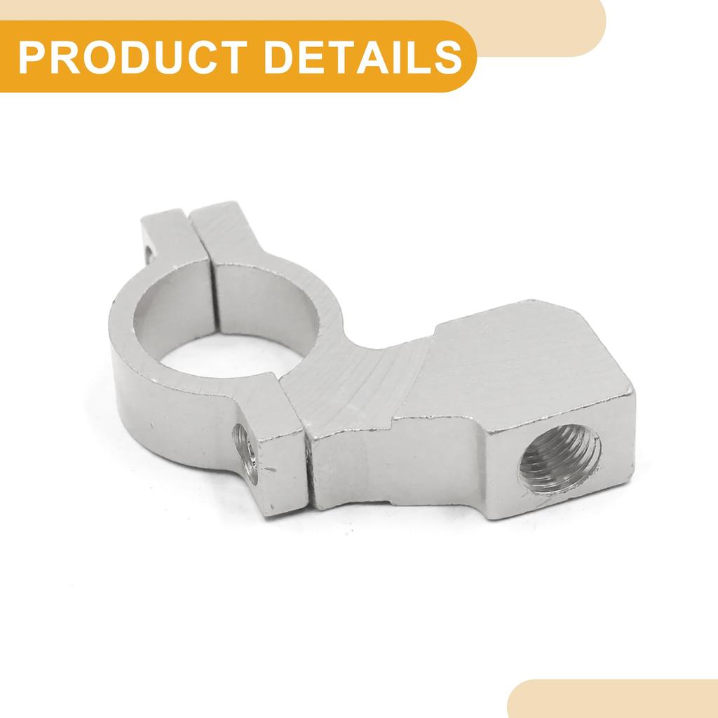 Partuto Set of 2 10mm Screw 7/8" Universal Handlebar Rear View Mirror Holder - Aluminum Alloy Silver Tone