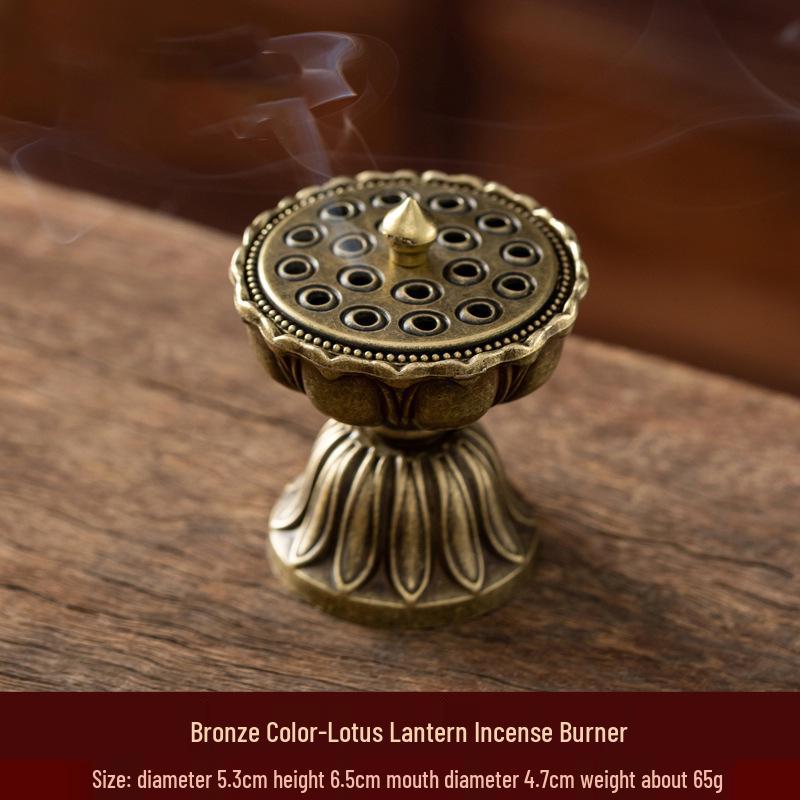 Auspicious Cloud Mini Copper Incense Burner for Indoor Aromatherapy