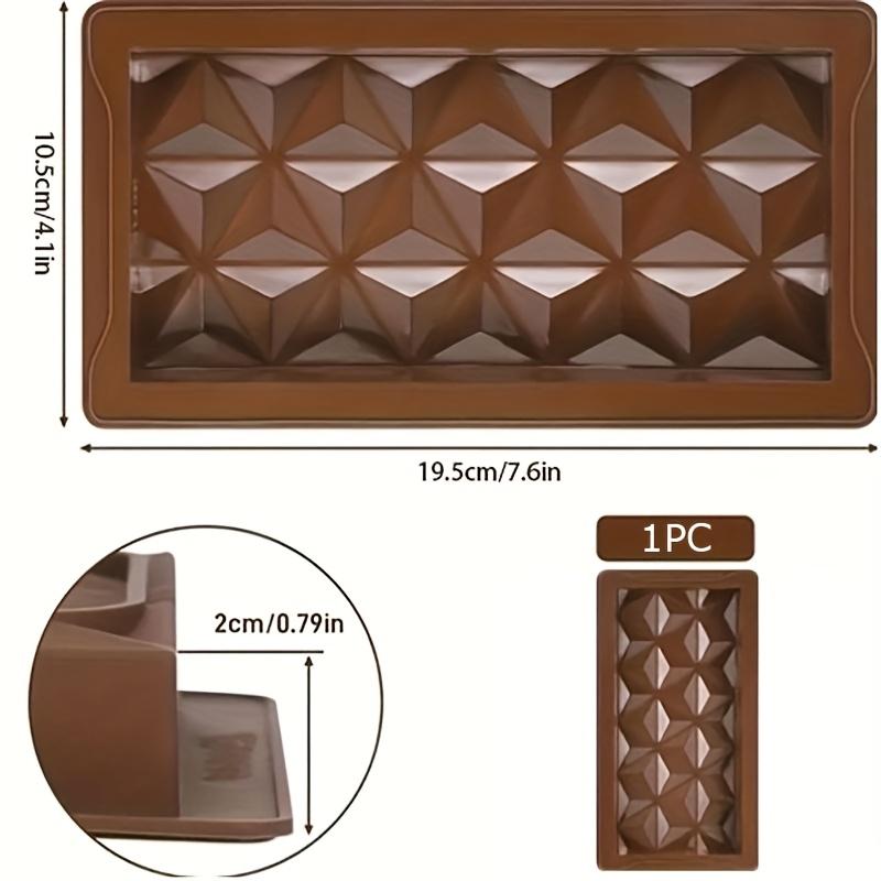 Silicone Chocolate Bar Mold Thick Break-Apart Design Rectangle Molds for Pistachio Dubai Style Candy Bakery Accessories