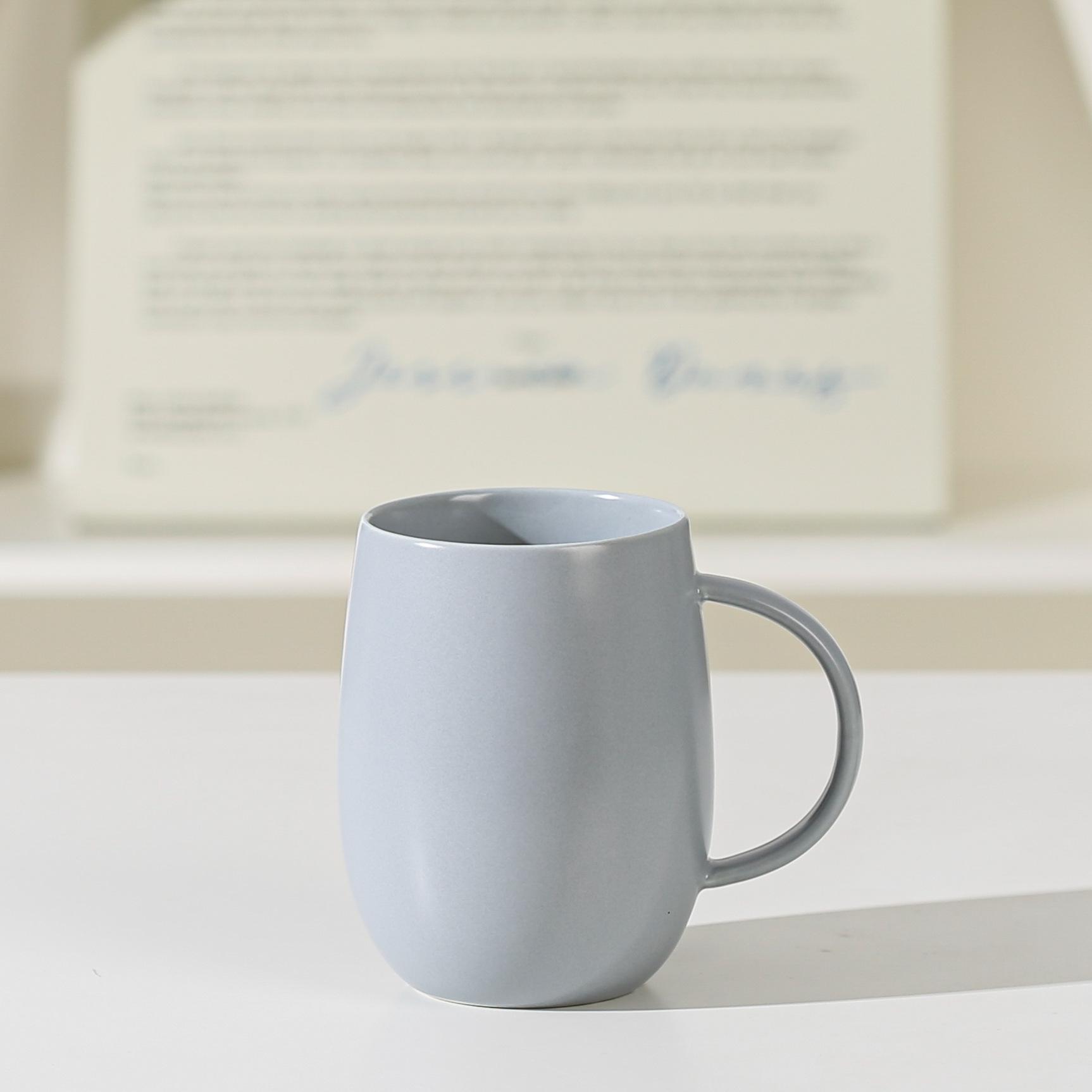 Ji Hotel Same Water Cup Japanese Household Mug Couple Ceramic Mug Washing Cup Matte White Porcelain 400