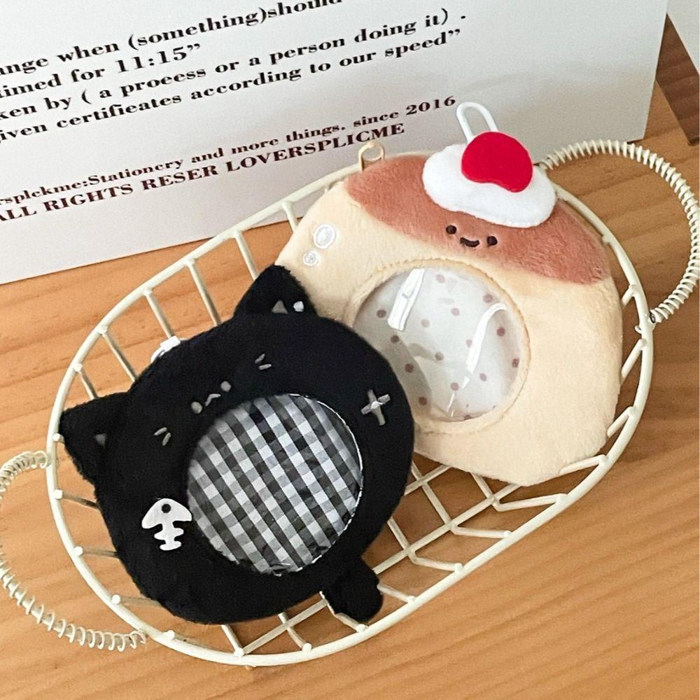 Cute Card Holder Mini with Zipper Badge Protective Cover Cartoon Portable Bag Pendant