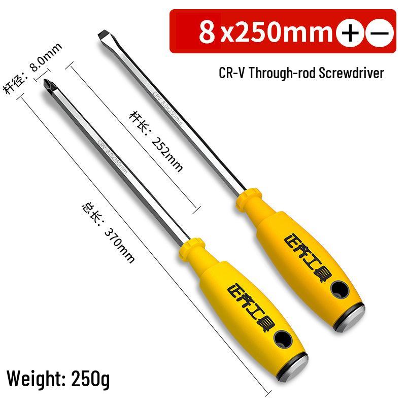 Magnetischer Schraubendreher-Satz mit Kreuz- und Schlitzkopf - Industriell, Schlagfest, Superhart