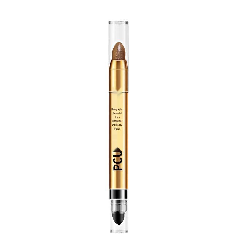 PCU Double-Ended High-Shine Eyeliner & Eyeshadow Stick - Milk Tea Brown, Lazy Diamond, Brightening One-Swipe Formula