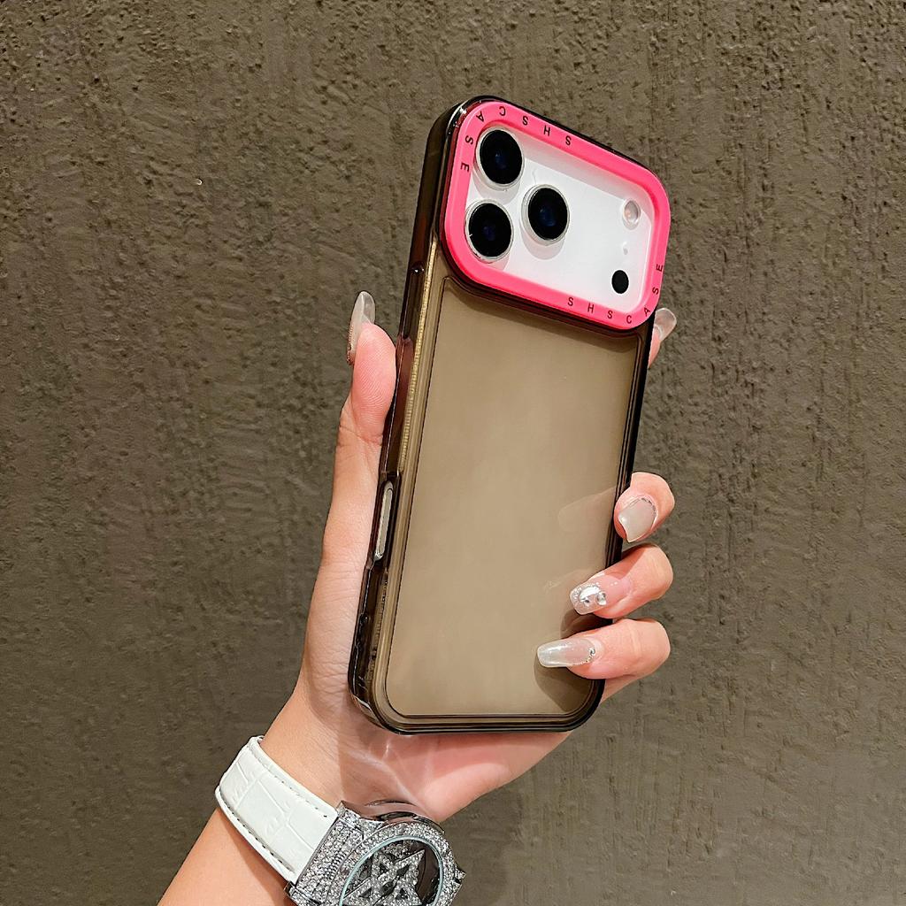 For iPhone 17 Pro Max Case Clear Contrasting Colors Shockproof TPU Phone Back Cover