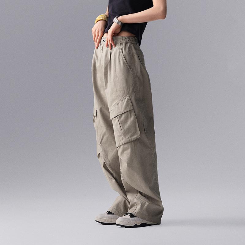 Li Ning CF Suo Solid Color Mid Waist Straight Casual Pants Women bottoms AKXU504-4