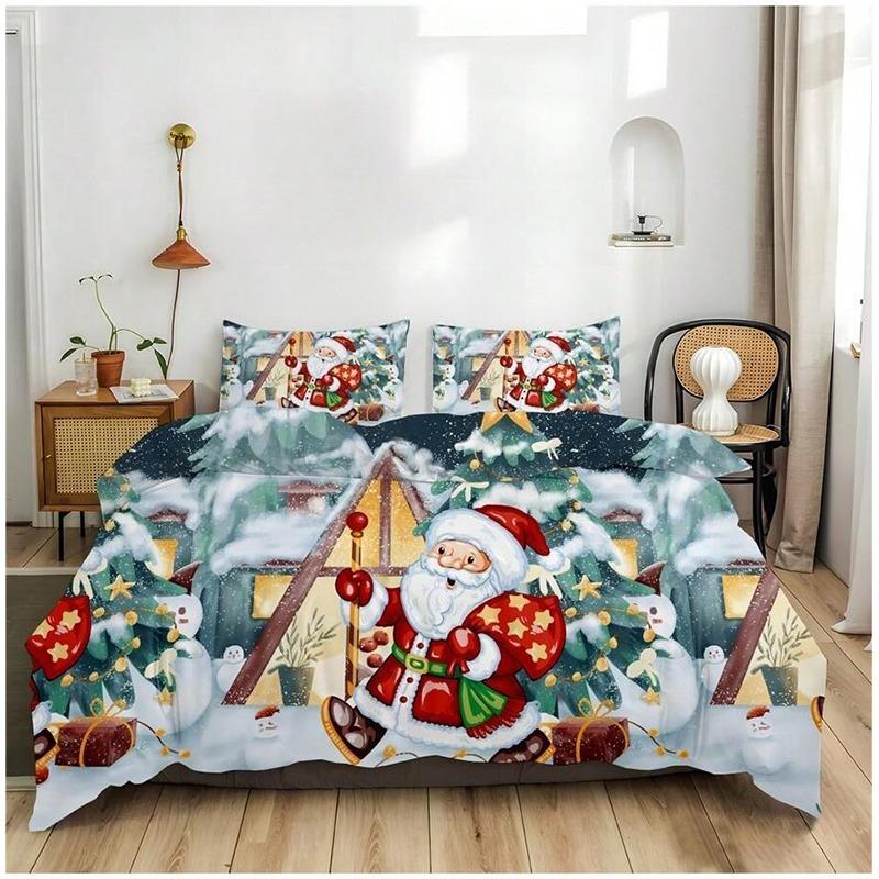 Comforter 2Pcs/3Pcs And Bedding Set With Christmas Theme And Print Available In Single Double And Extra-Large Sizes