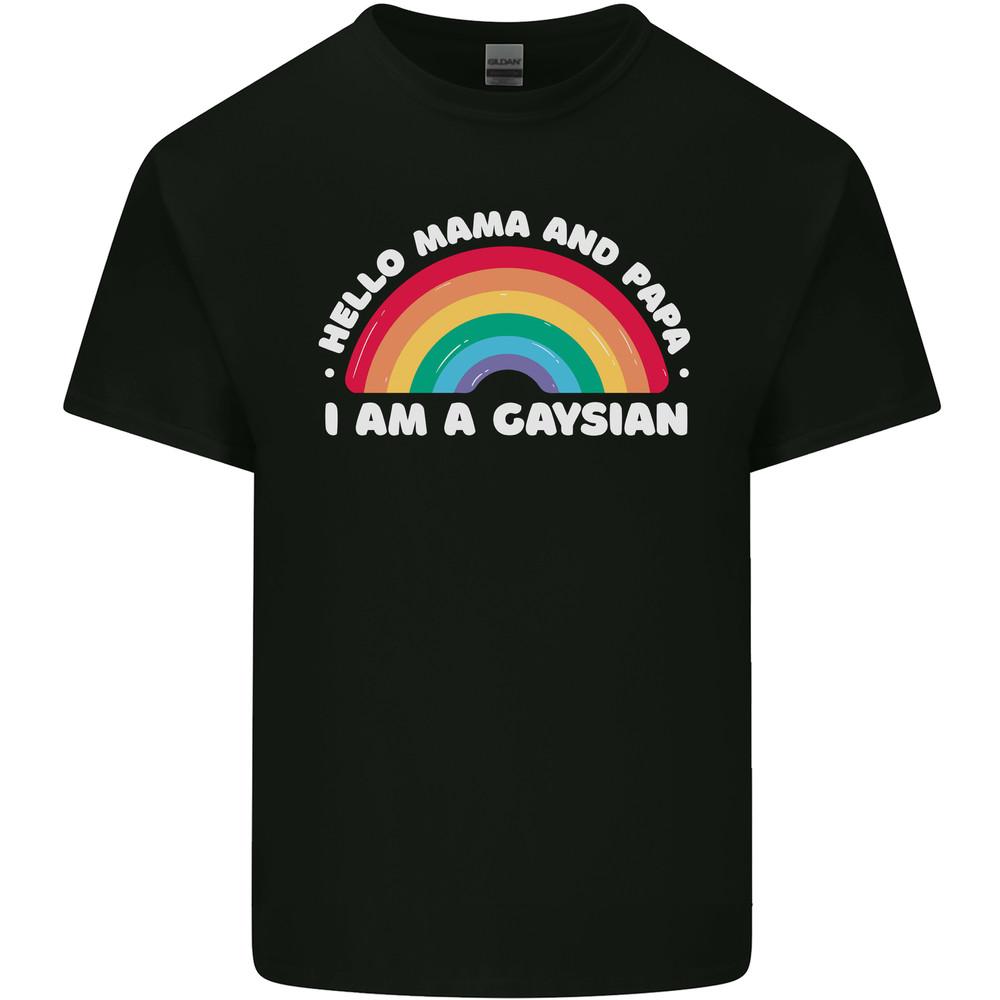 Hello Mama & Papa Im a Gaysian LGBT Mens Light Cotton T-Shirt Unisex T-Shirt
