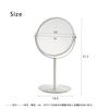 Nagai Kosan Tabletop Makeup Storage Adjustable Magnifying Round PUT Mirror, Mirror, Tray, Angle, 1x/3x Mirror, White, NK-263