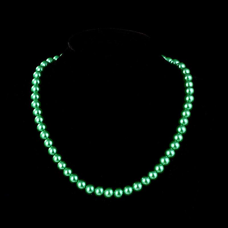 8Mm multi-color glass imitation pearl necklace jewelry women's collarbone chain simple short pearl necklace