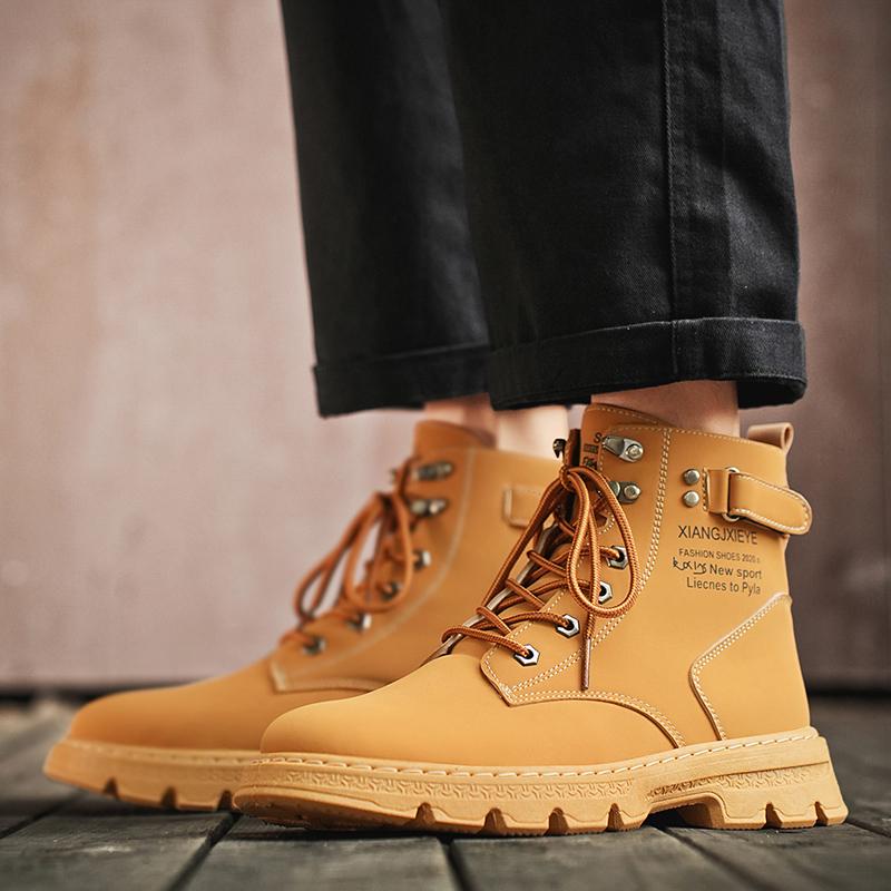 Fashion New Arrival Men's Tooling Boots Platform Outdoor Shoes for Men Casual Shoe Male Hiking Ankle Fashion Boot Round Toe Waterproof
