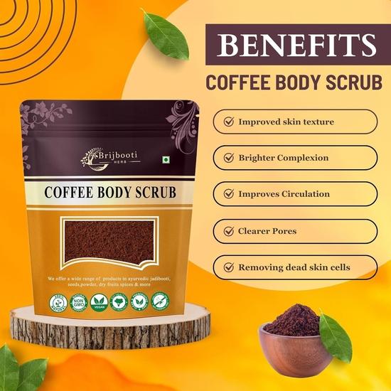 BrijBooti Coffee Powder Scrub For Face & Body -(100 Gr) | Natural Coffee Powder For Skin Exfoliate, Deep Cleanse, Blackhead Remover, Glowing Skin