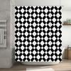 Modern Bathroom Decor: Bold Black White Checkered Shower Curtain Set for Bathrooms Waterproof Fabric with Hook Rings (205x183cm)