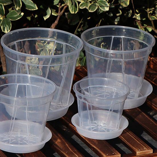 Breathable Flowerpot Transparent PP Blueberry Planter Pot for Phalaenopsis Hydroponics Hot Plants Self-Watering Aerating Plant Pot for Home Garden