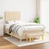 Exclusive House - Slatted Bed Base with Cream Mattress 120x200 Cm Fabric