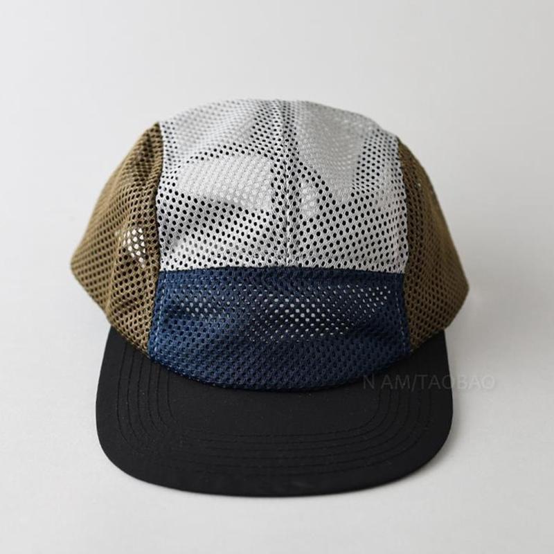 Full Mesh 5 Panel Hat Aesthetic Color Block Quick Dry Baseball Cap Soft Top Lightweight Breathable Sun Hat Outdoor Streetwear