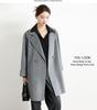 Women's Mid-Length Black Double-Faced Cashmere Wool Coat - 2025 Autumn/Winter Collection