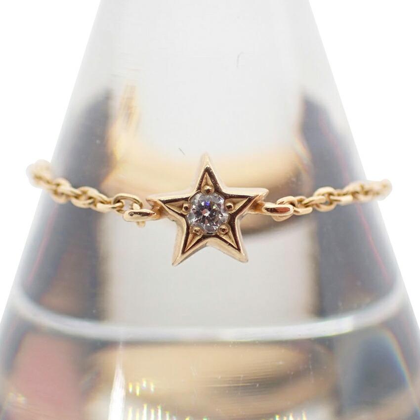 

[Б/у] STAR JEWELRY/Star Jewelry K10 Diamond Chain Ring Free Size [g376-52]